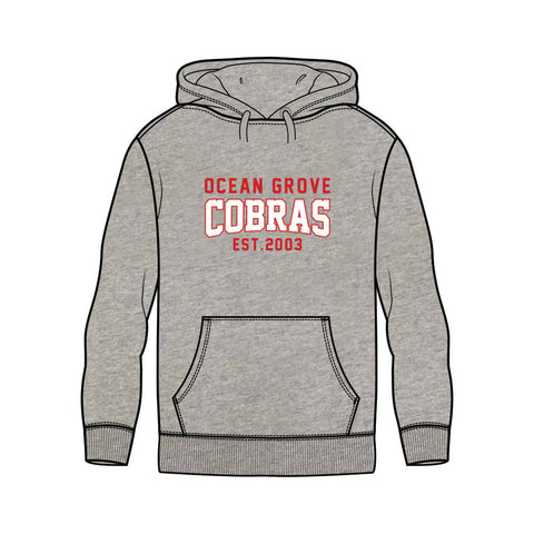Ocean Grove Cobras Fleece Hoodie - Grey Marle