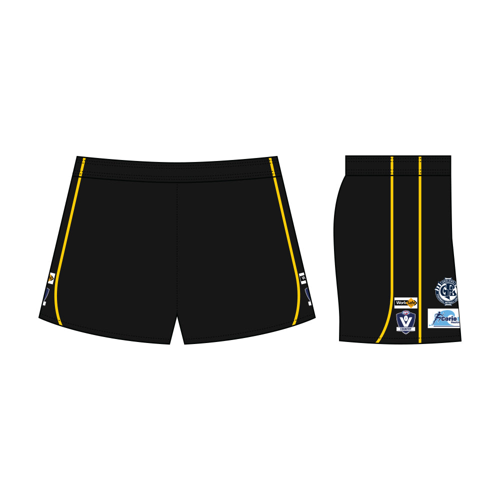 Colac Tigers FNC Football Playing Shorts Home Loco Sportswear Pty Ltd