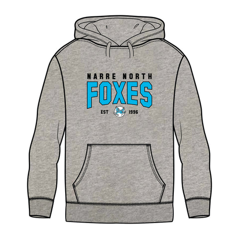 Narre North Foxes Fleece Hoodie - Grey Marle