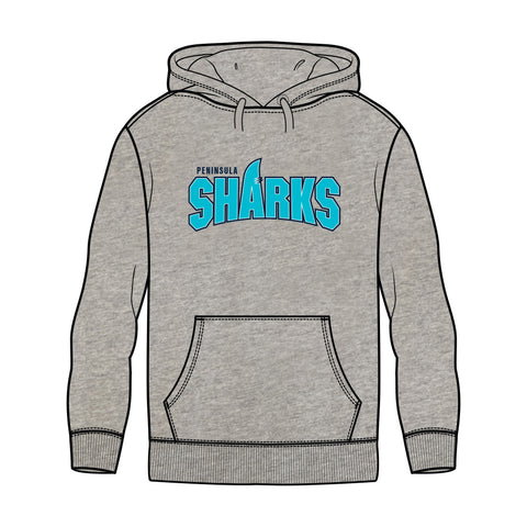 Peninsula Sharks FC Fleece Hoodie - Grey Marle