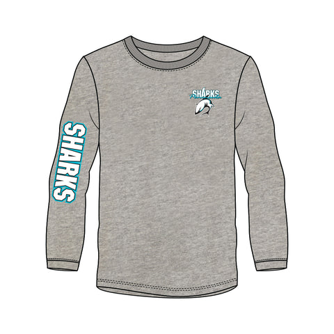 Peninsula Sharks FC Long Sleeve Tee - Grey Marle