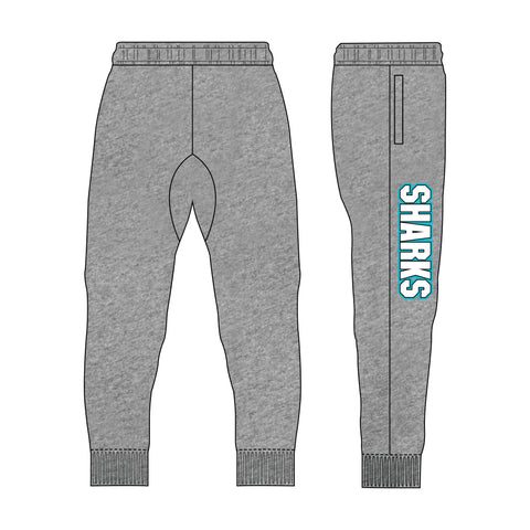 Peninsula Sharks FC Fleece Trackpants - Grey Marle