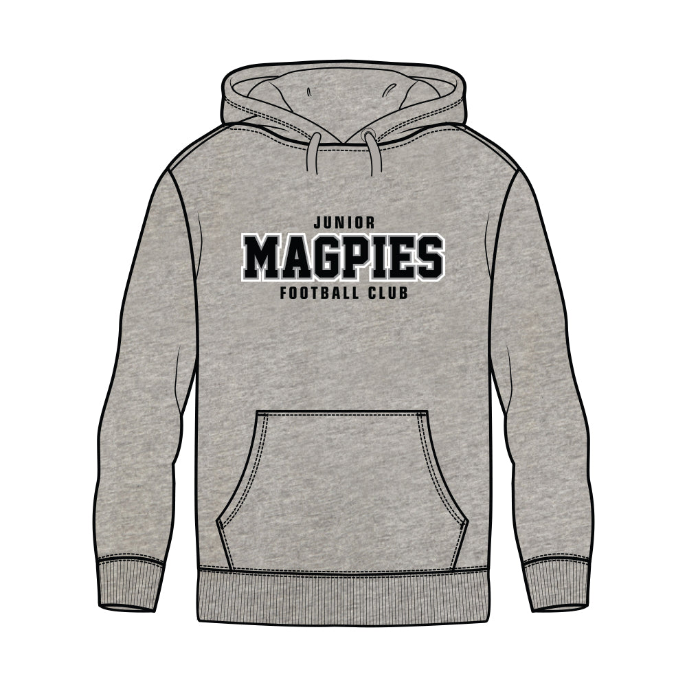 Wangaratta Junior Magpies Fleece Hoodie - Grey Marle
